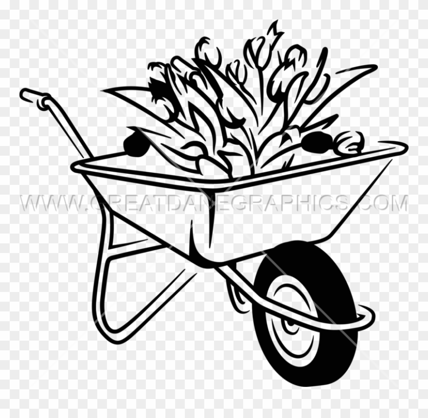 Drawing At Getdrawings Com Free For Personal - Wheelbarrow Clipart Black And White - Png Download