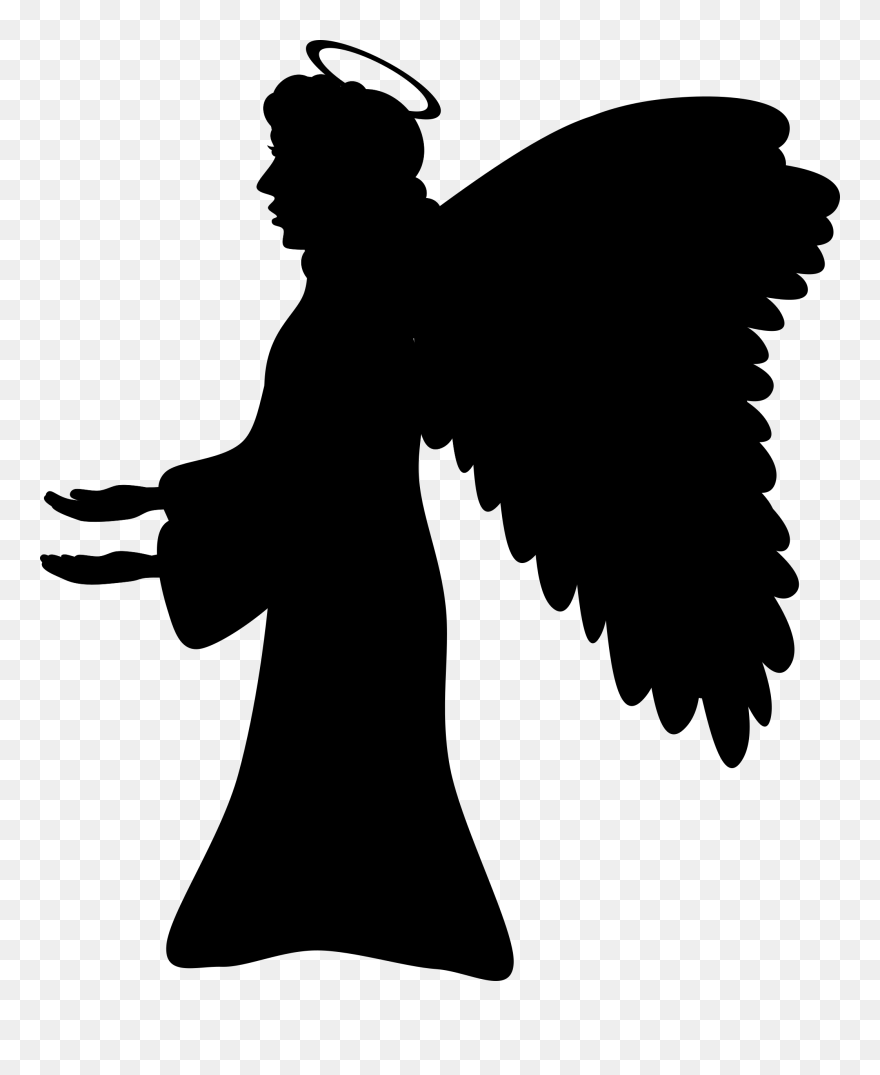 Christian Clip Art Guardian Angel Silhouette Drawing - Angel Silhouette Png Transparent Png