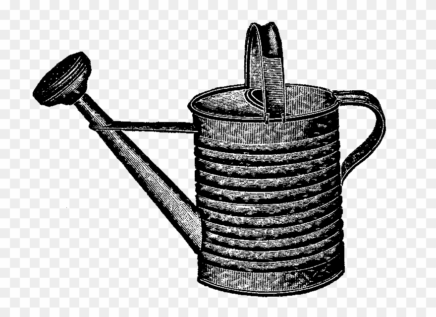 Vintage Garden Clip Art - Illustrations Of Watering Cans - Png Download