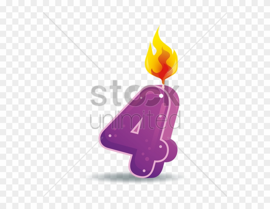 Free Download 4 Number Candle Clipart Number Clip Art - Number 4 Candle Vector - Png Download