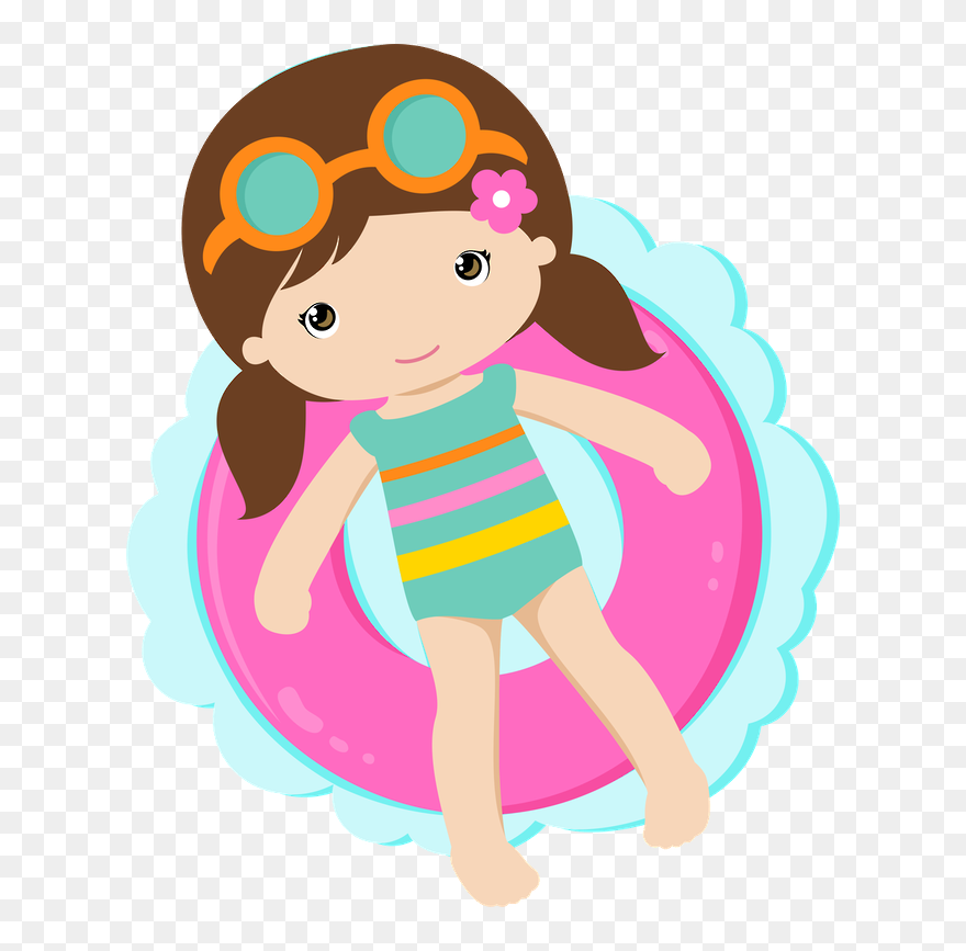 Clipart, Silhouettes, Art Party, Luau Party, Album, - Pool Party Kids Clipart - Png Download