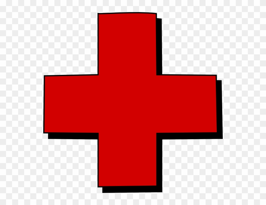 Jpg Black And White Download Red Clip Art At Clker - Red Cross Sign Gif - Png Download