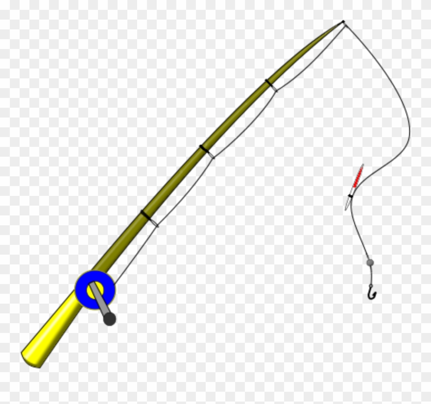 Fishing Pole Clipart Fishing Rod - Fishing Pole With Hook - Png Download