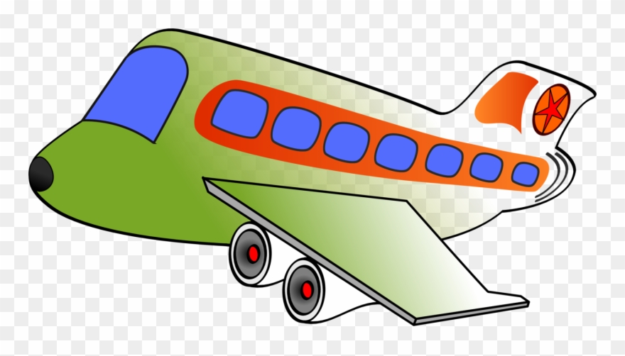 Airplane Air Transportation Clip Art - Airplane Clipart Big Windows - Png Download