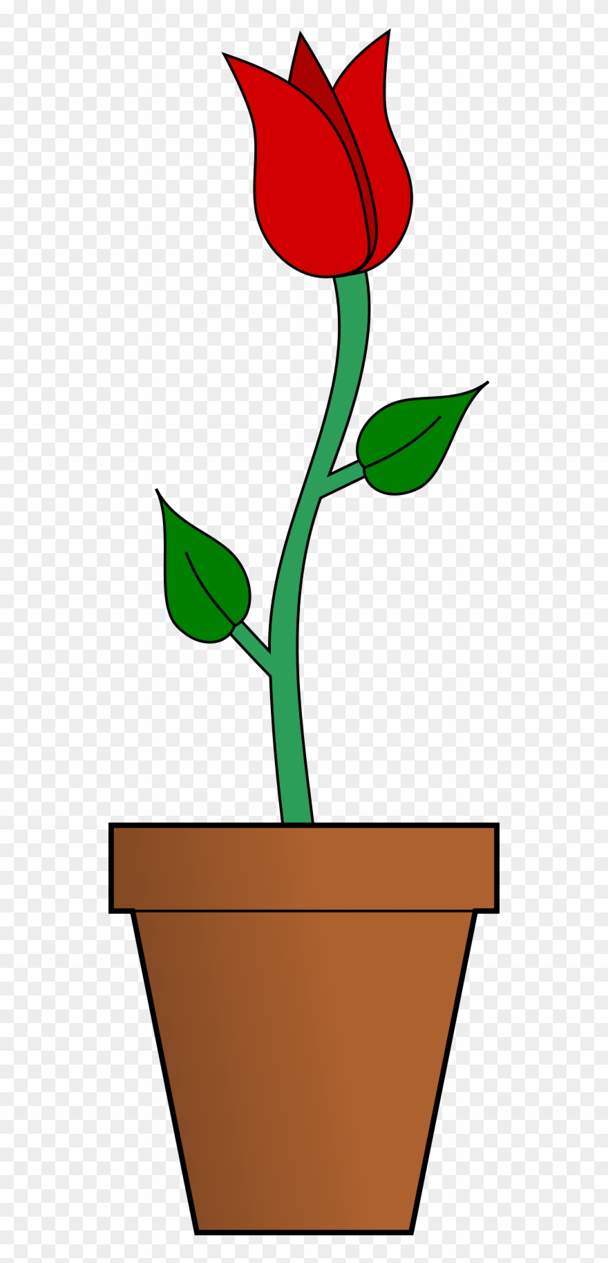 Christian - Cartoon Rose In A Vase Clipart