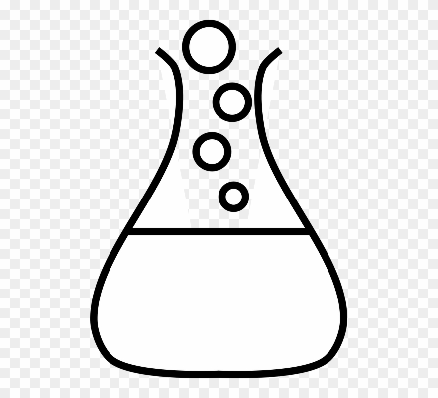Science - Flask Clip Art Black And White - Png Download