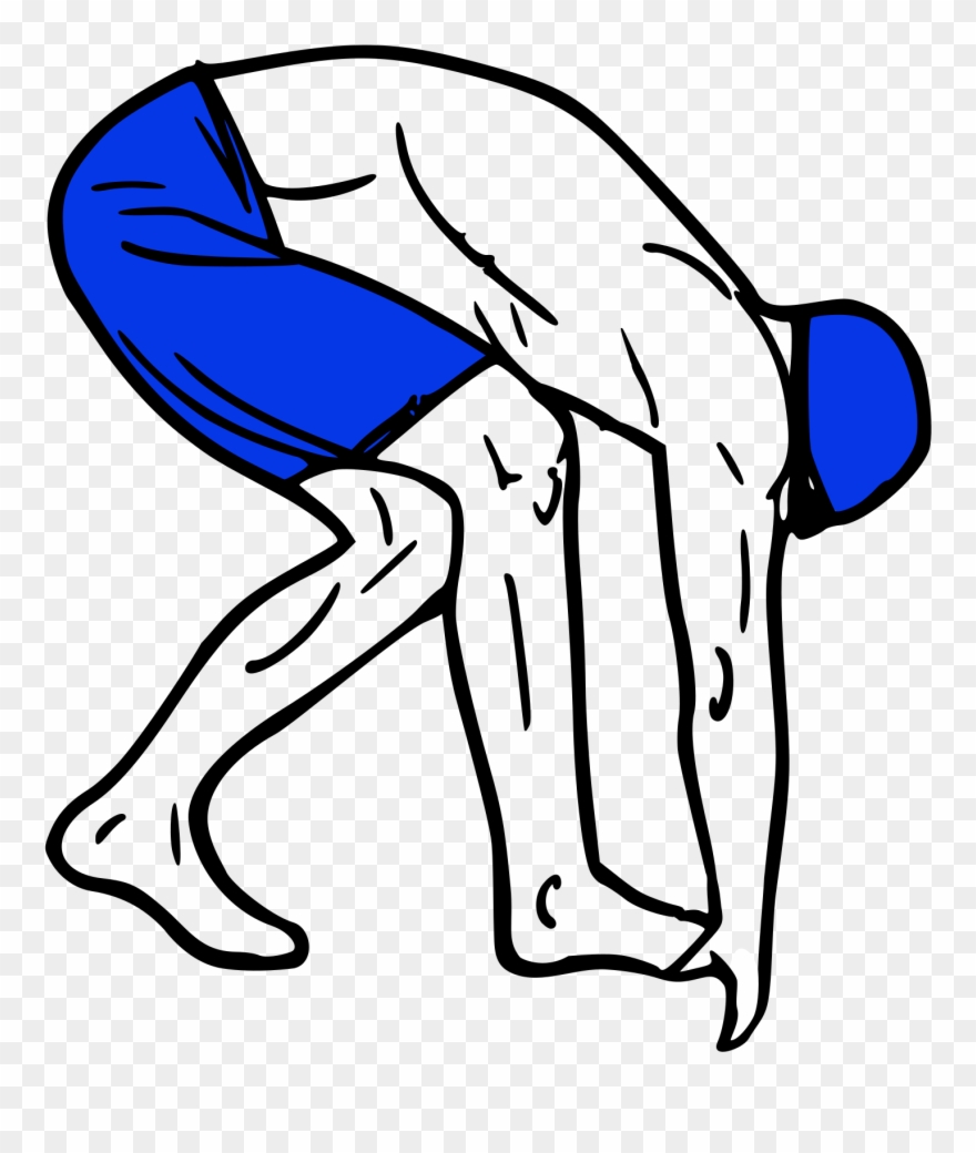 Swimmer On The Blocks Clip Art - Swimmer On Block Clipart - Png Download