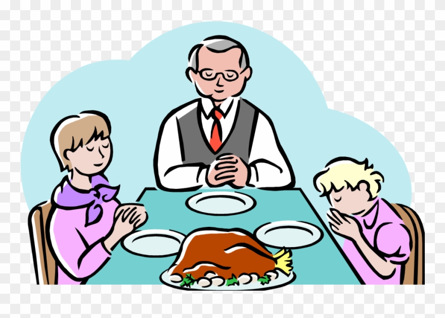 October 2010 Faith And Music - Praying Before Meal Cartoon Clipart