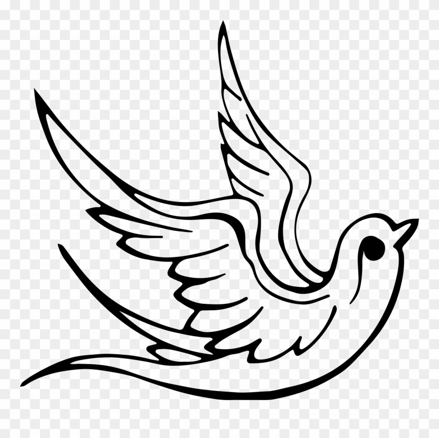 Dove Line Art - Symbols Are Associated With Pentecost Clipart