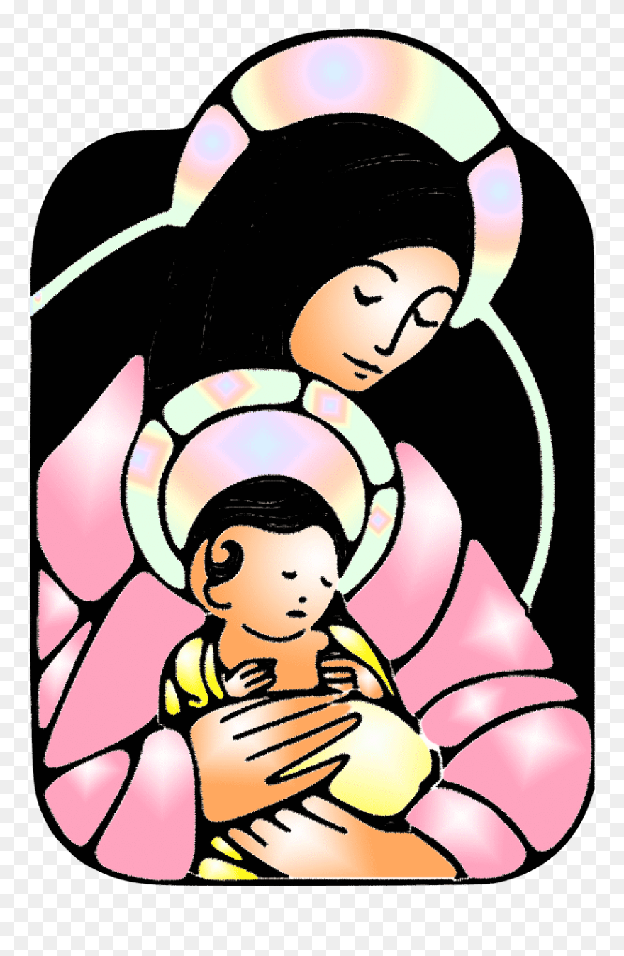 Virgin Night,merry Christmas,santa Claus, - Mama Mary And Jesus Clipart