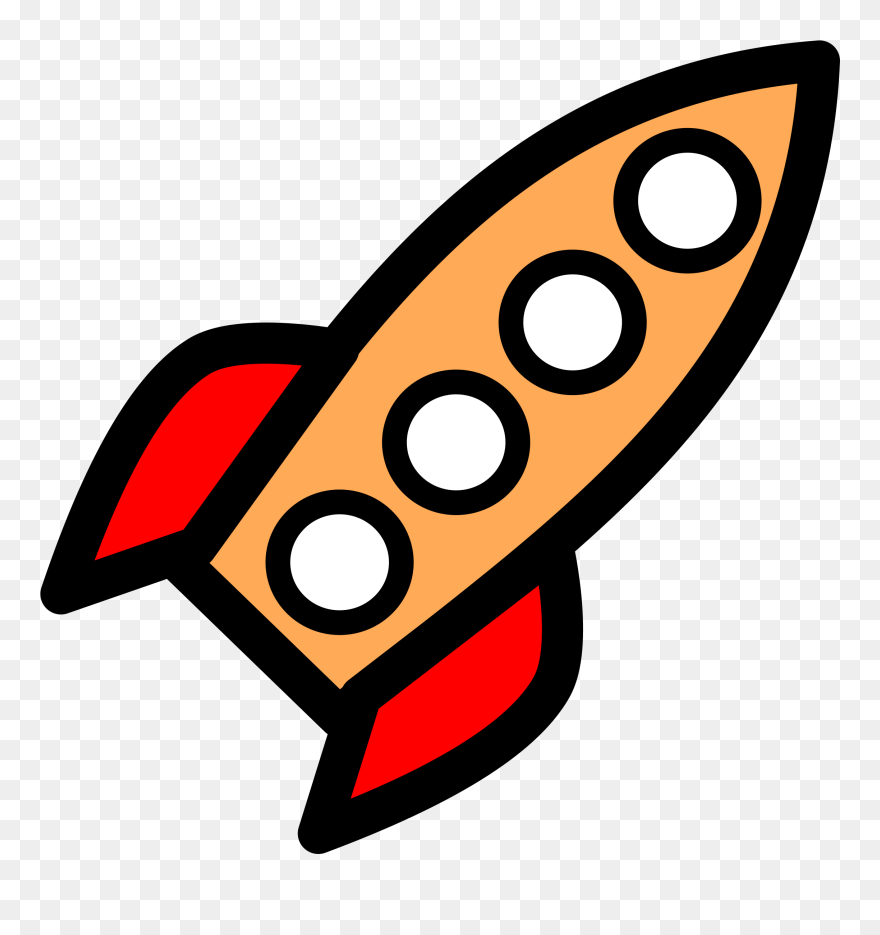 Spaceship Spacecraft Clipart Cartoon Rocket Clip Art - Cartoon Rocket - Png Download