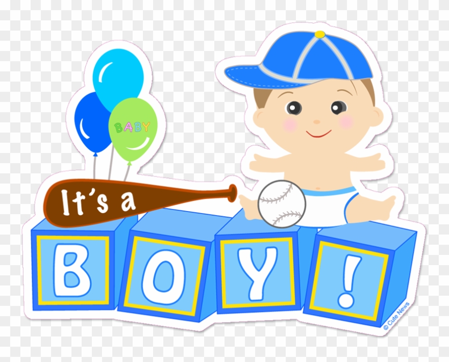 Baby Boy Clip Art Baseball Ba Boy Vector Black And - Cute News It's A Boy New Baby Yard Sign Announcement - Png Download