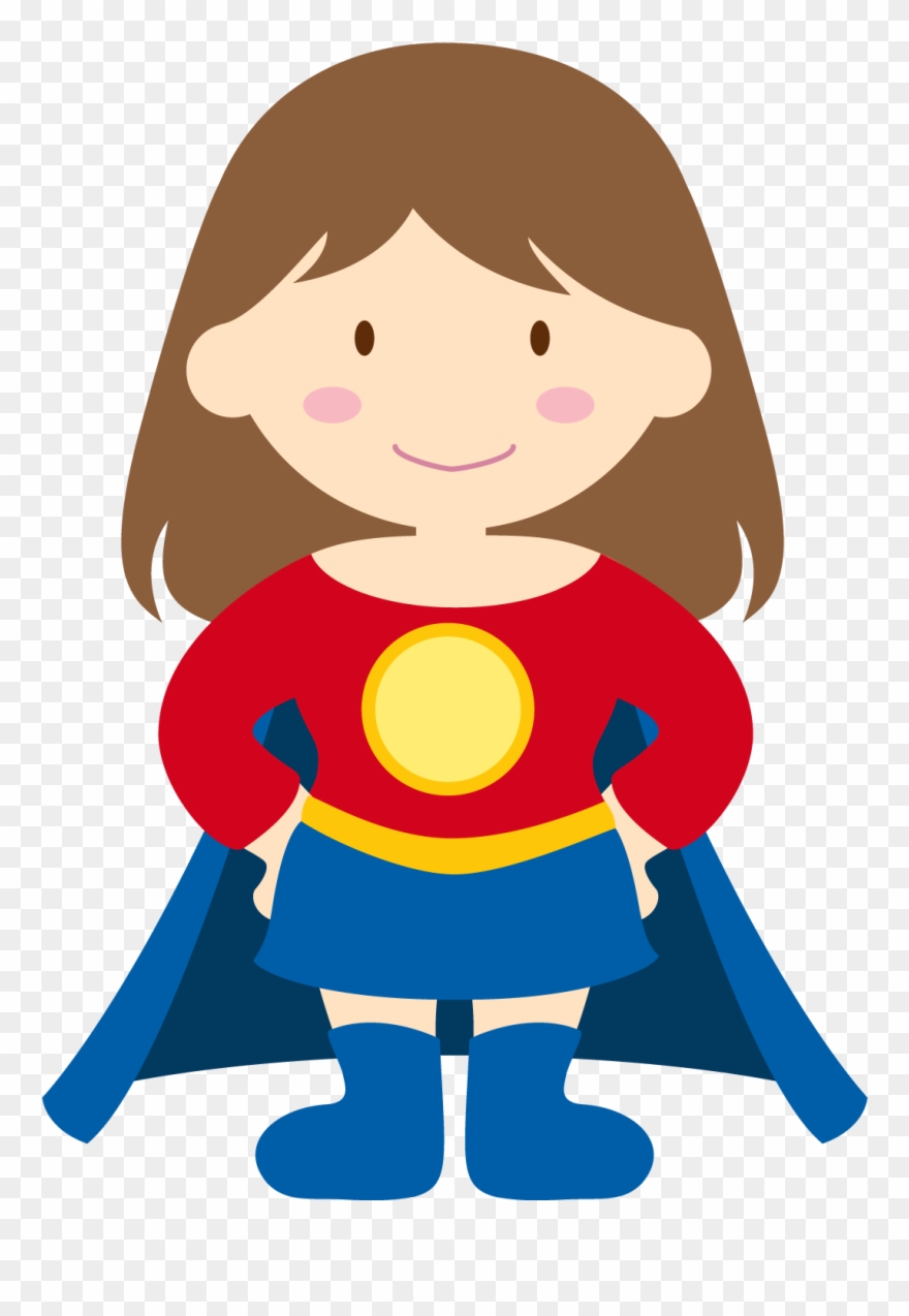 Fancy Plush Design Superhero Kid Clipart Vector Illustration - Super Heroes Kids Clipart - Png Download