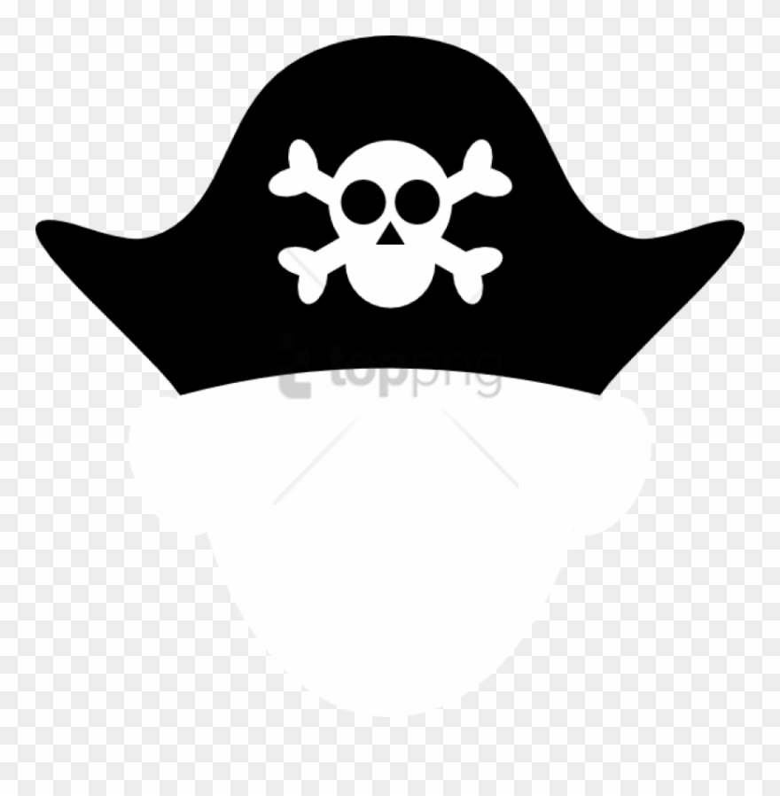 Pirate Hat Clipart Black And White - Sombrero De Pirata Dibujo - Png Download