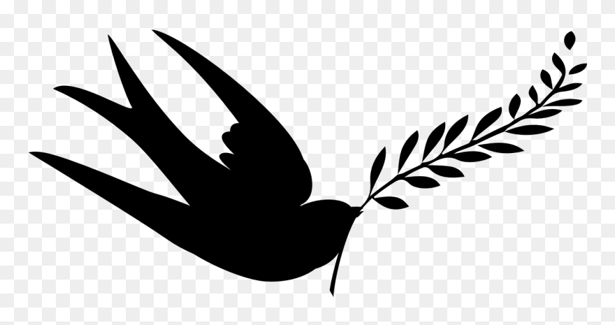 Peace Dove Clipart Leaf Clip Art - Dove Silhouette Transparent - Png Download