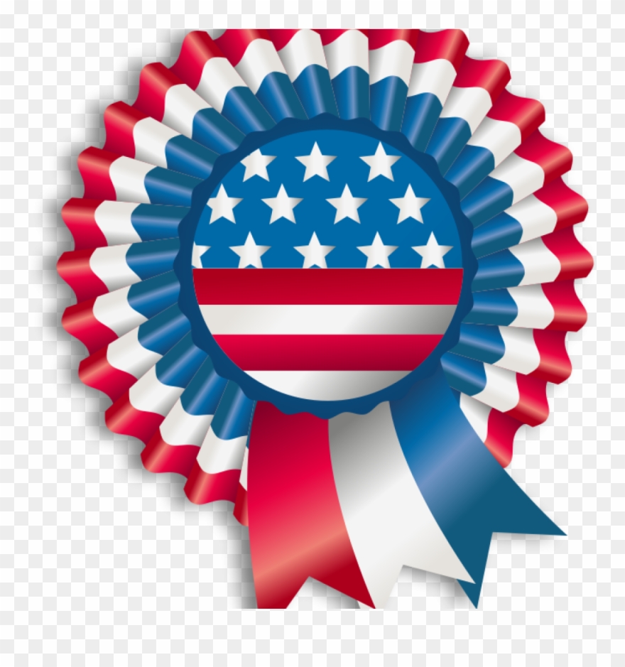 Free July Clipart Free 4th Of July Clipart Independence - Usa Ribbon Shower Curtain - Png Download