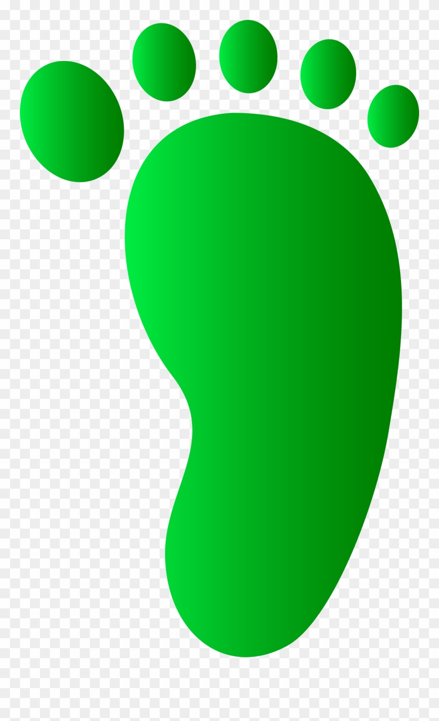 Baby Foot Print Clip Art Walking-feet - Green Cartoon Foot - Png Download