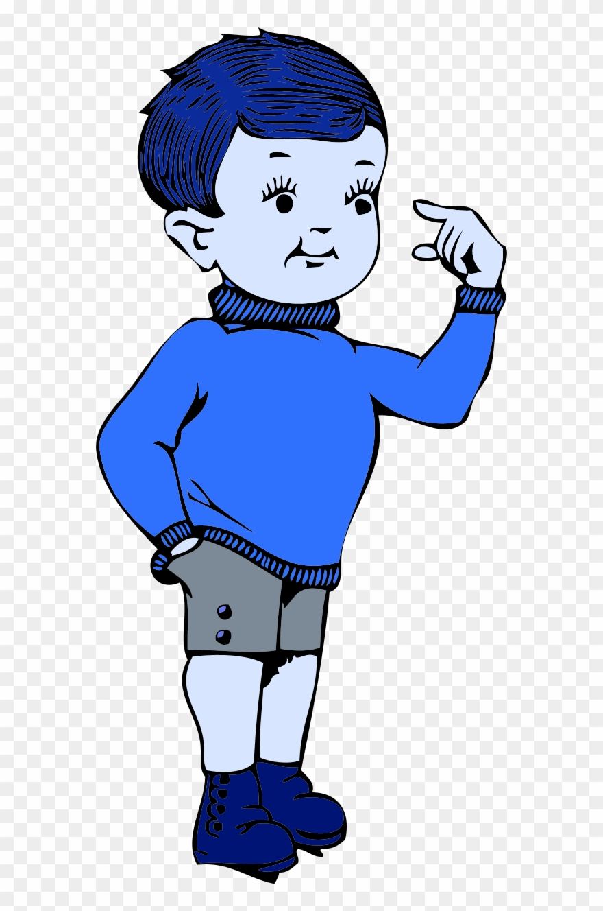 Little Boy Pointing To His Head - Flash Card Of Boy Clipart