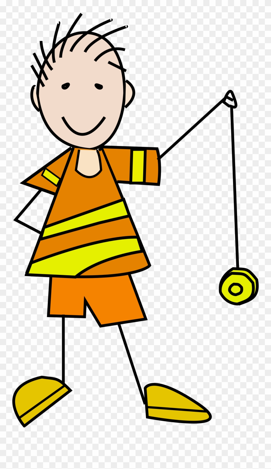 Clipart Kid Background - Play With A Yo Yo - Png Download