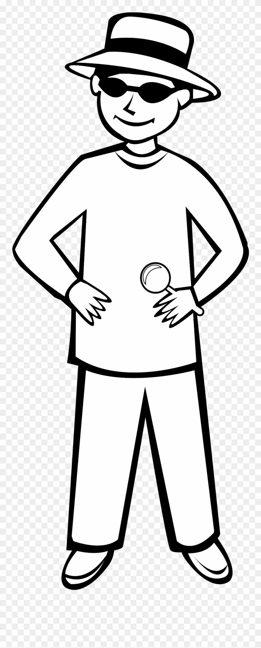 Spy Outline Big Image Png - Stand Clip Art Black And White Transparent Png