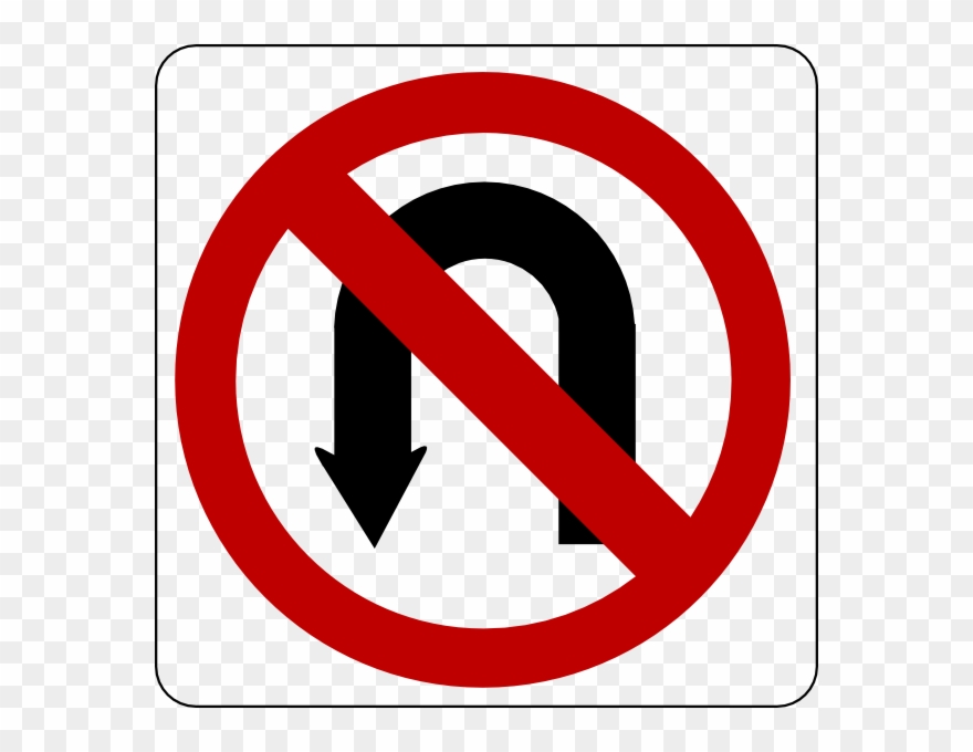 Free Vector No U Turn Sign Clip Art - No U Turn Sign Vector - Png Download