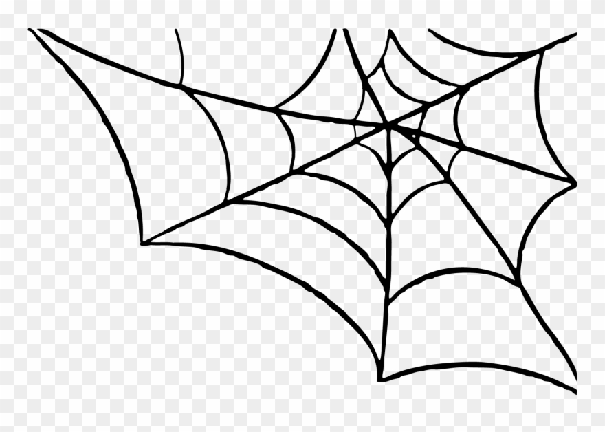 Spider Web Clip Art - Halloween Spider Web Clipart - Png Download