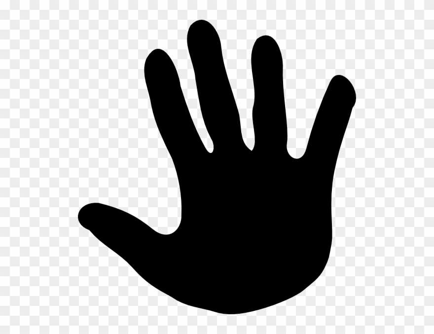Free Handprint Clipart - Hand Clip Art Black - Png Download