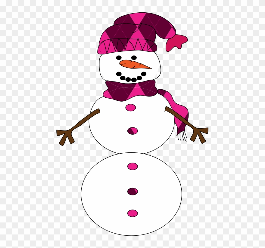 Snowman Free To Use Clip Art - Snowman Clip Art With Pink - Png Download