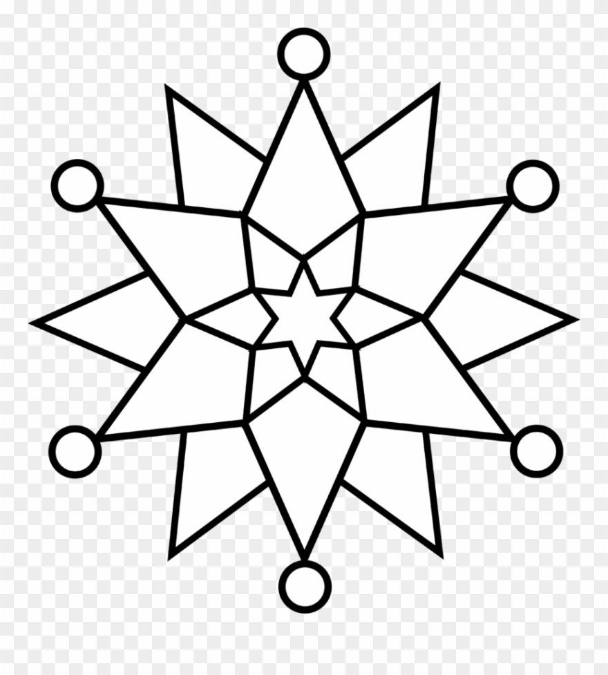 Snowflake Line Art Free Clip Art - Christmas Decorations In Black And White - Png Download