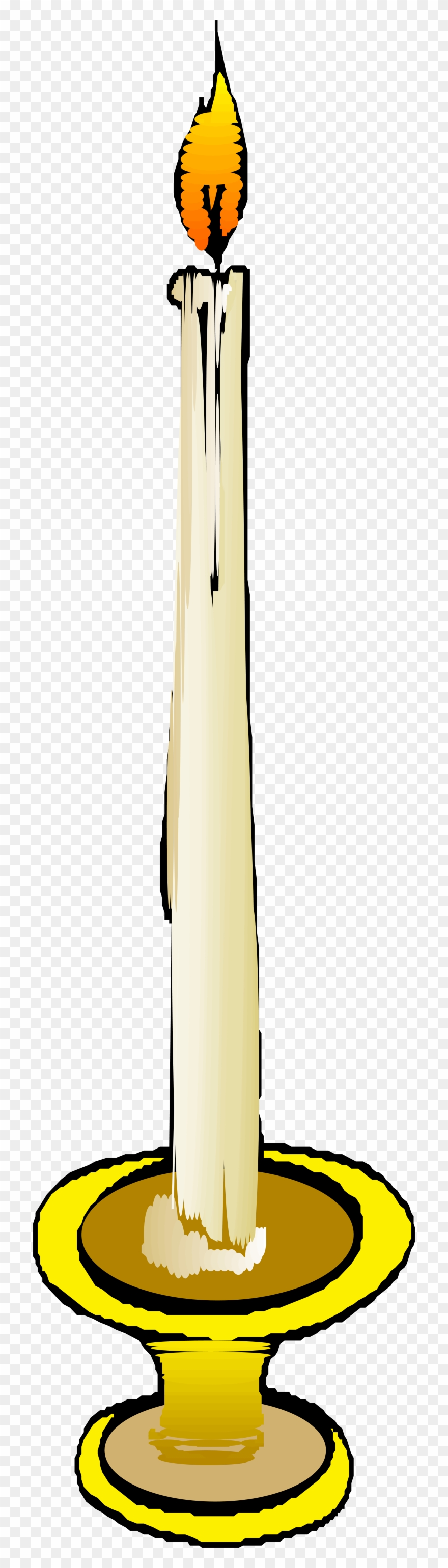 Candle Free Stock Photo Illustration Of A Candle Clip - Candle In Holder Clipart - Png Download