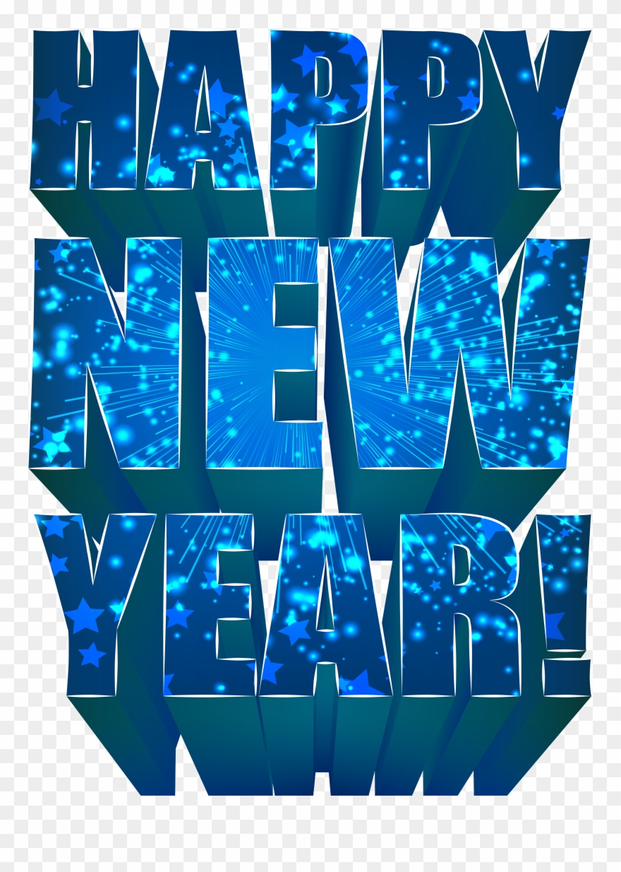 Happy New Year Blue Png Clipart