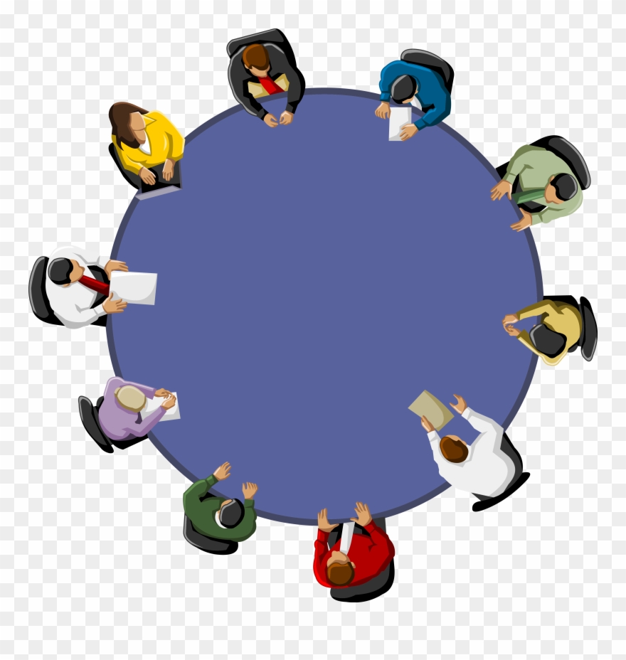 Black And White Library Office Meeting Clipart - Meeting Office Table Vector Png Transparent Png