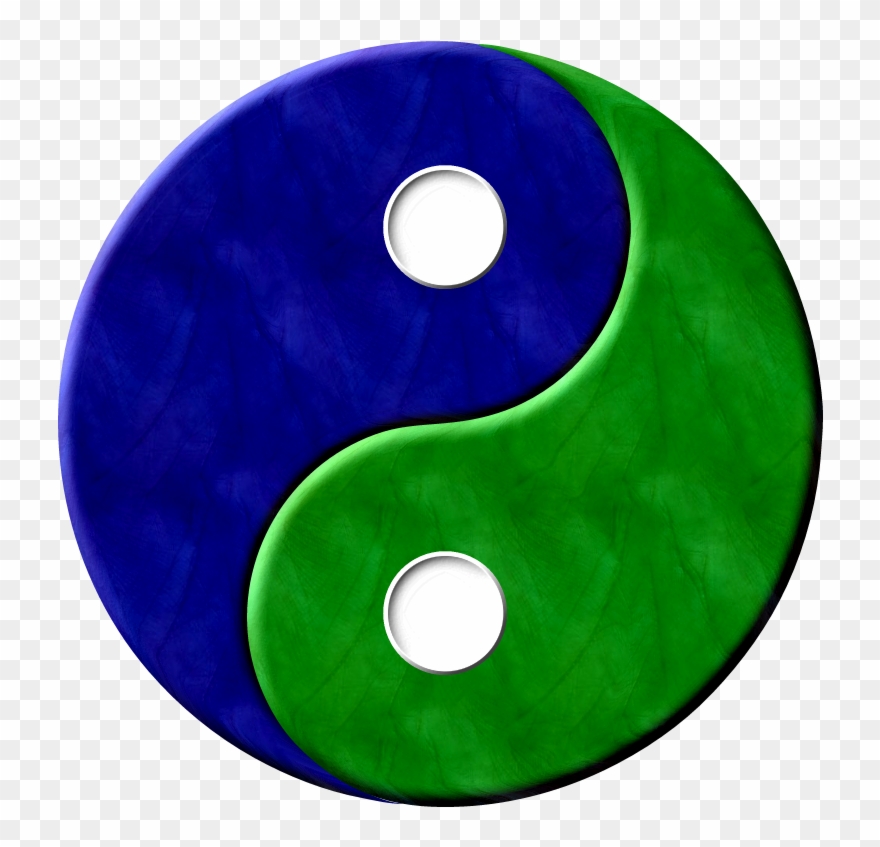 Yin Yang Yinyang Bluegreentextured Free Images At Vector - Blue And Green Yin Yang Clipart