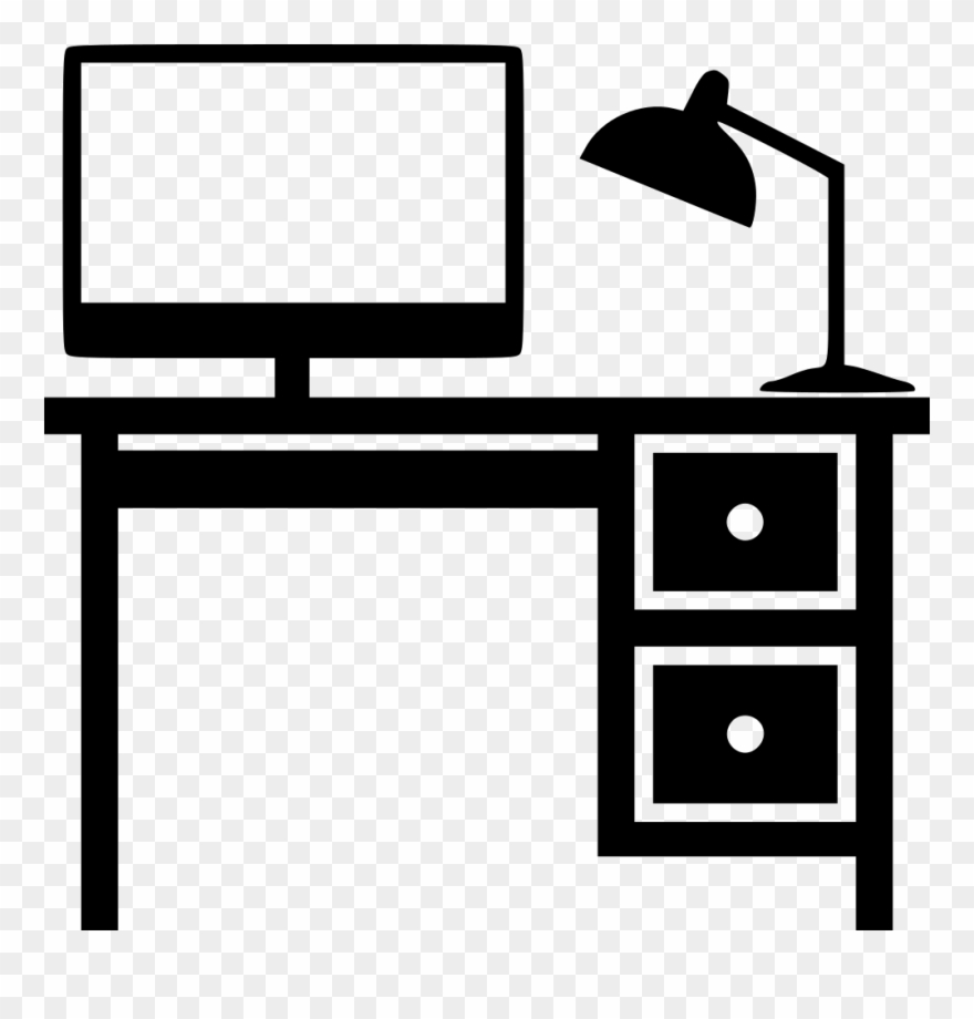Banner Black And White Desk Svg Png Icon Download Onlinewebfonts - Office Desk Icon Png Clipart