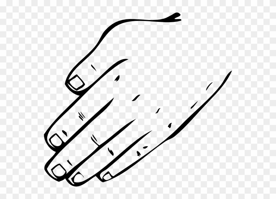 Hand Black And White Hand Clipart - Clip Art Back Of Hand - Png Download