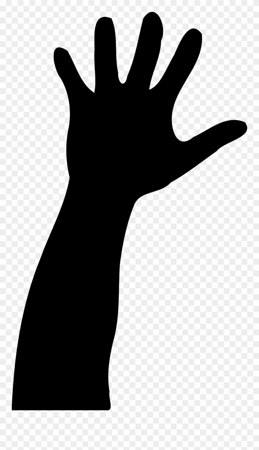 Hand Clip Art - Silhouette Hand Reaching Up - Png Download