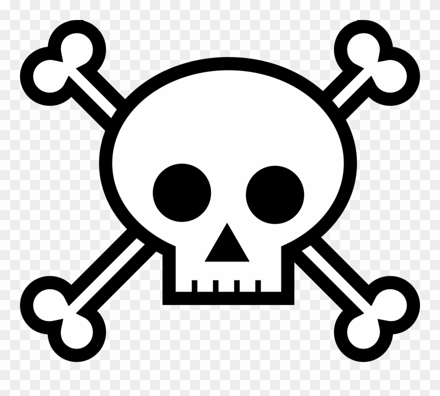 See Clipart Black And White - Draw Skull And Bones - Png Download