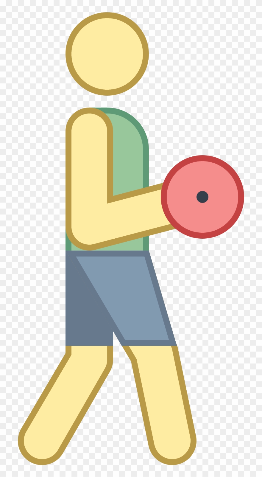 Curls With Dumbbells Icon - Illustration Clipart