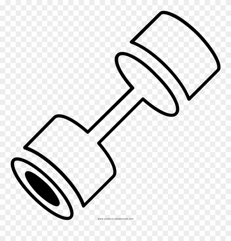 Dumbbell Coloring Page - Line Art Clipart
