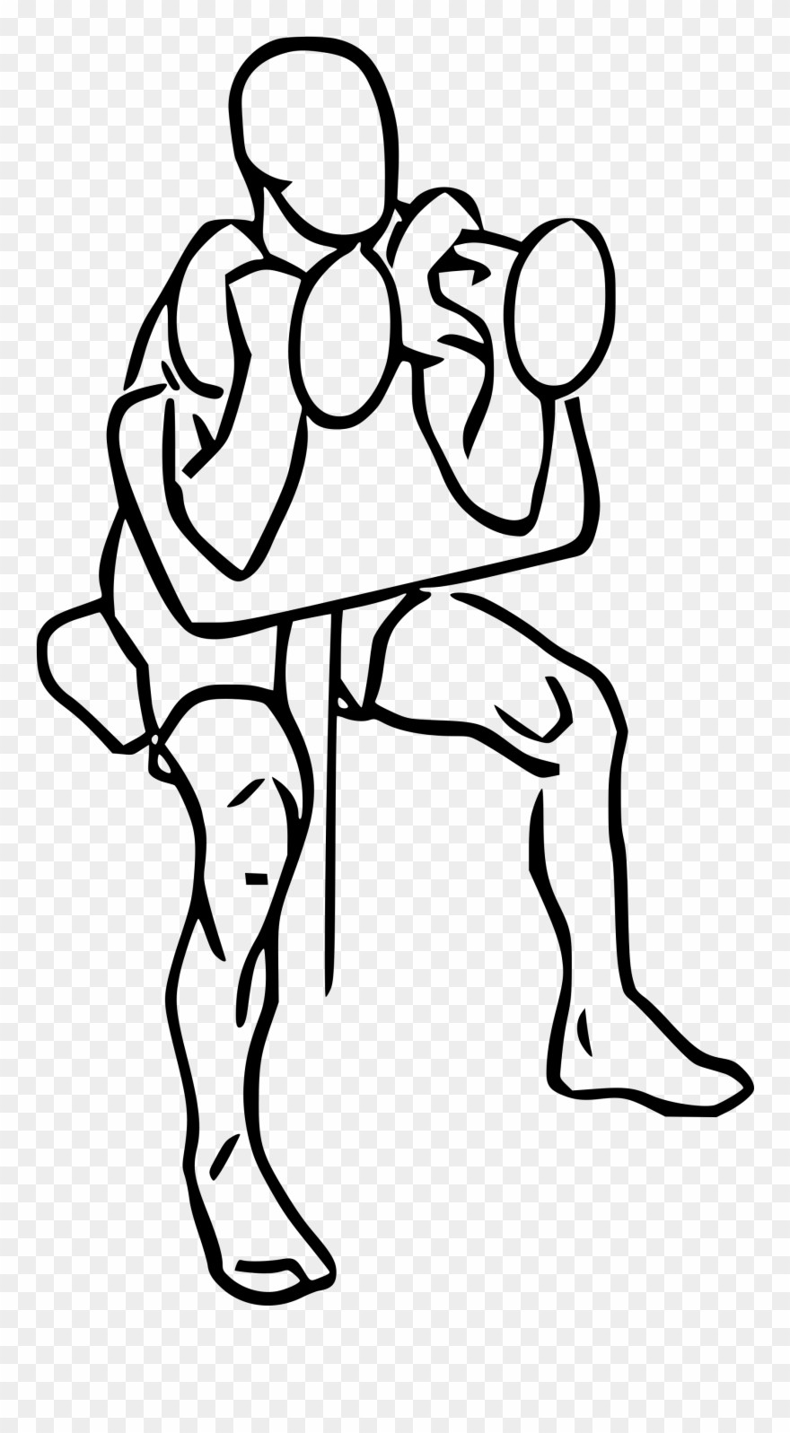 Open - Cross Body Hammer Curl Clipart