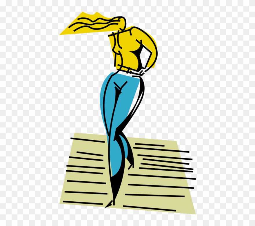 Vector Illustration Of Female Model On Fashion Show - Fashion Clipart