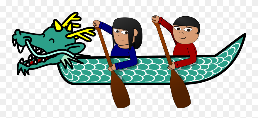 Image Black And White Library Bathing Clipart Team - Chinese Dragon Boat Transparent - Png Download