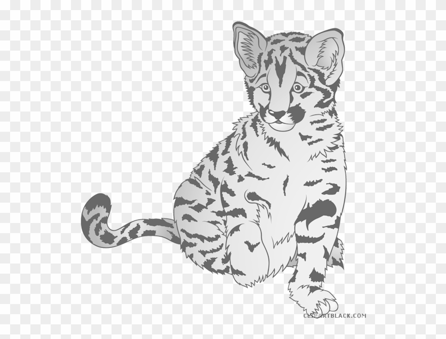 Clipartblack Com Animal Free Black White Images - Leopard Cartoon - Png Download