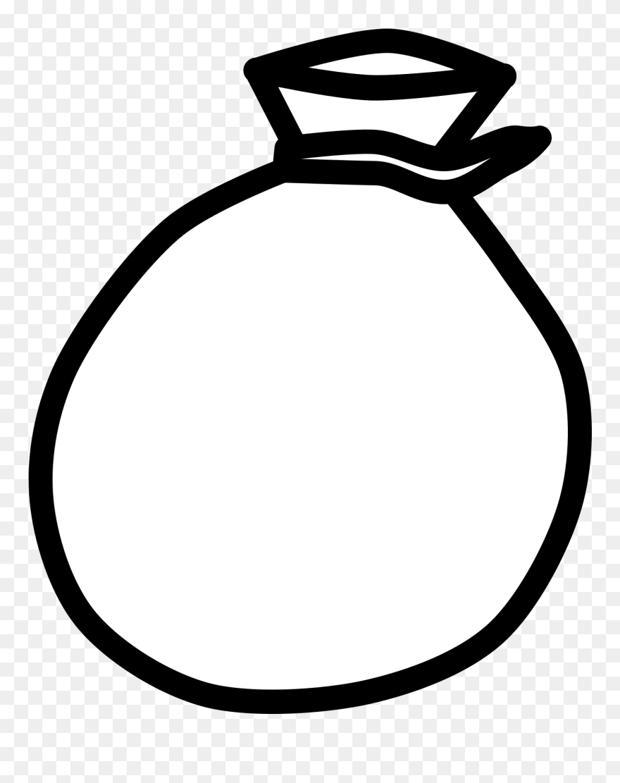 Coin Money Clipart - Lolly Bag Clipart Black And White - Png Download