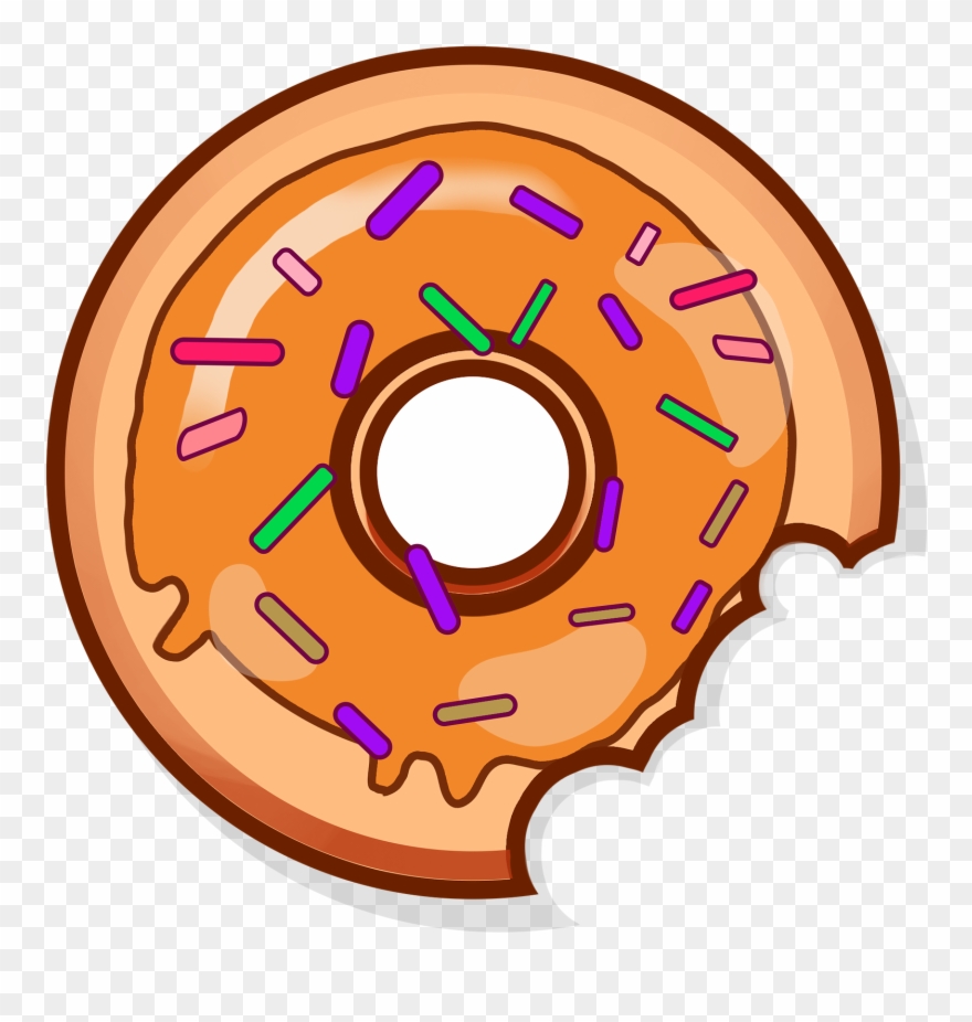 Donut Clipart Red - Bitten Donut Png Transparent Png