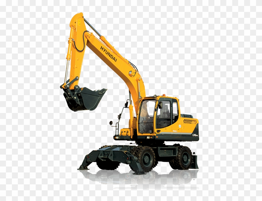 Excavator Clipart Icon - Hyundai R170w 9 Wheel Excavator - Png Download