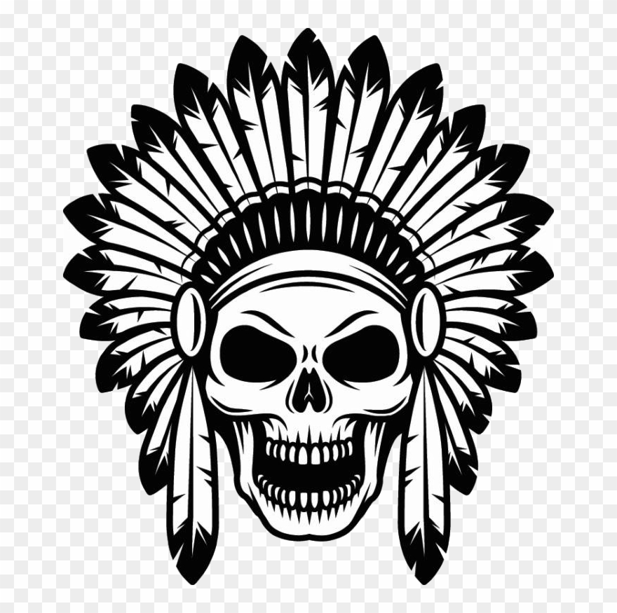 Skulls Transparent Native American - Native American Skull Logo Clipart