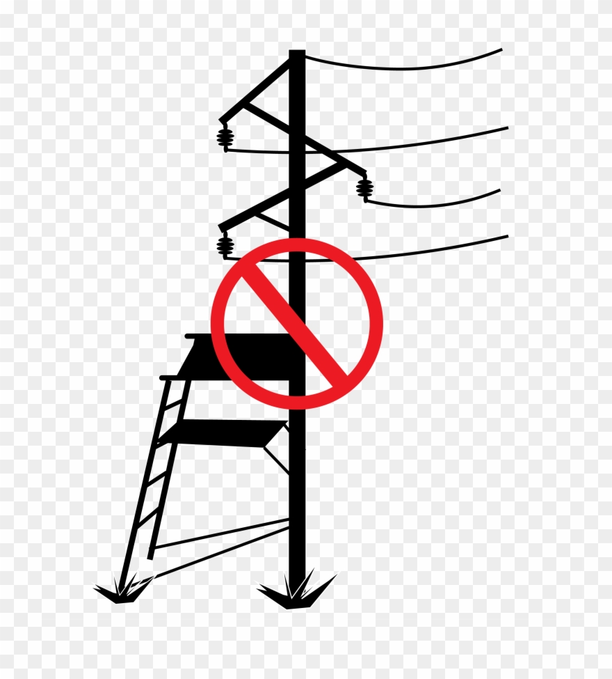 Deer Stand Attached To Power Pole Clipart