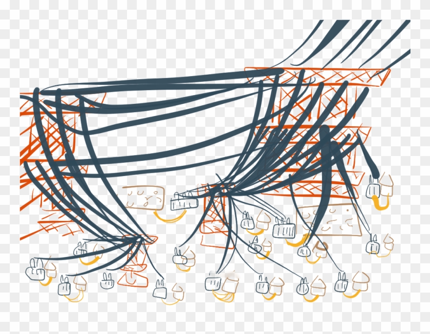 Village And Power Lines - Village Clipart