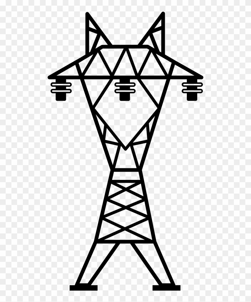 Power Line With Three Insulators Comments - Power Transmission Tower Icon Clipart